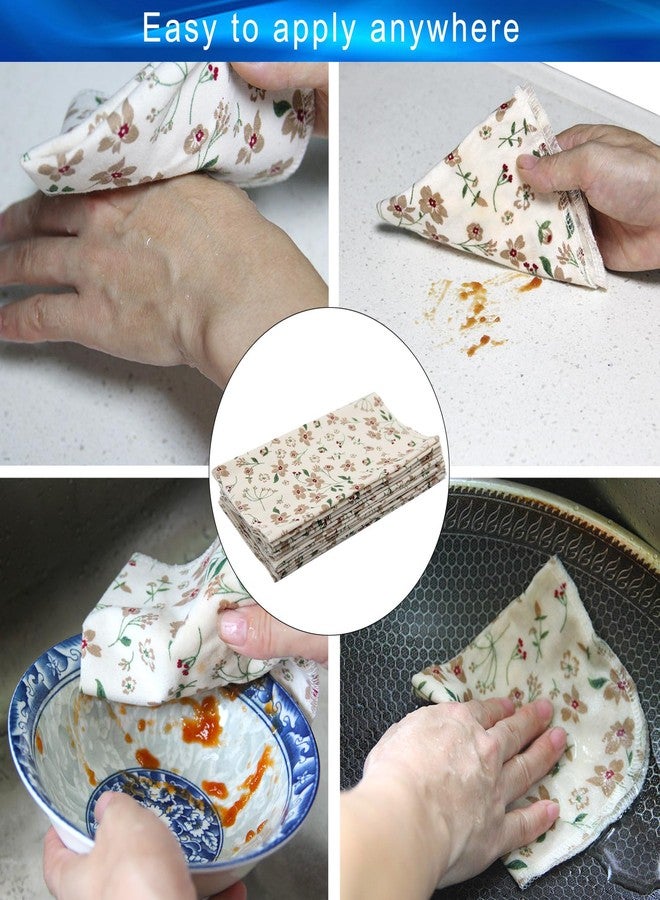 Pinowu Reusable Paper Towels Cotton Cloths (12pcs), Absorbent Kitchen Dishcloths (10x10 inch) Washable Paperless Towels Zero Waste Alternative Napkins for Kitchen Household Cleaning - Image 2